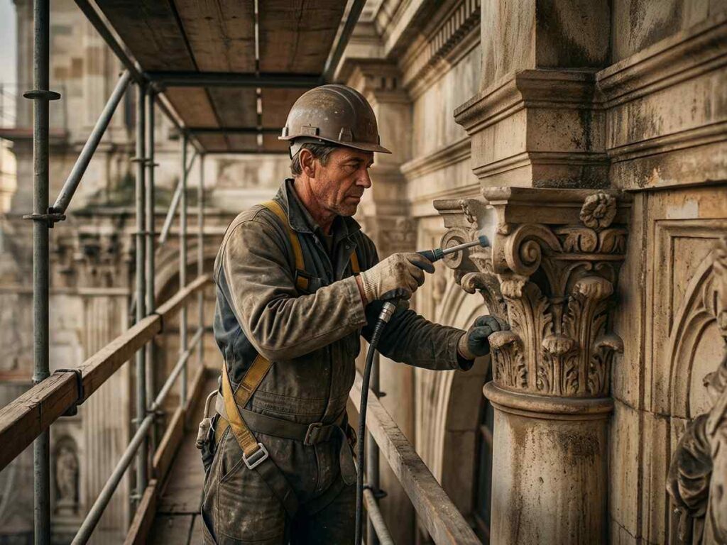 Tarihi bina restorasyon temizliği çalışmaları