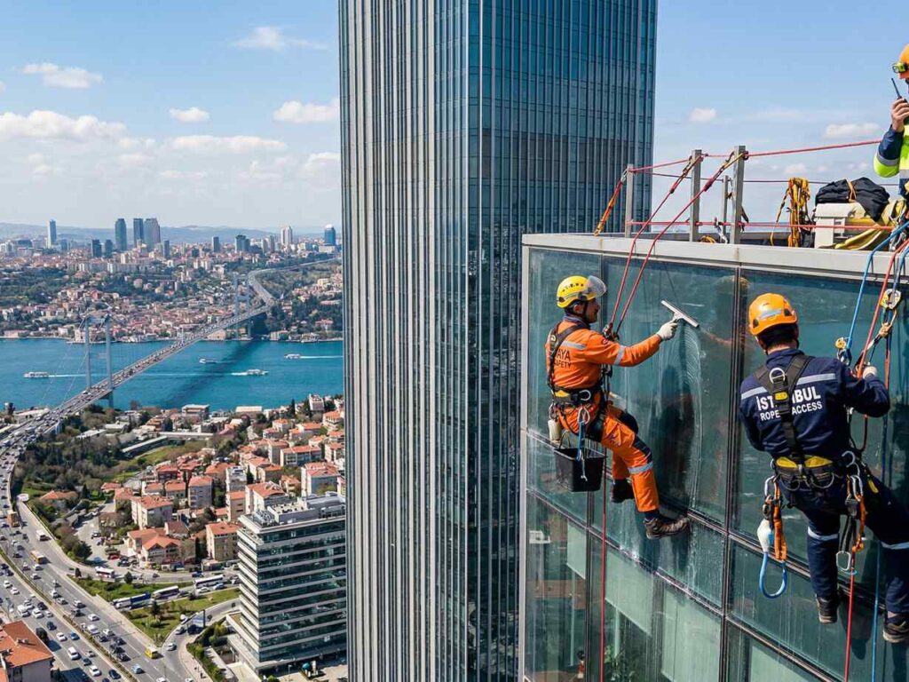 Bina dış cephe temizlik çalışmaları