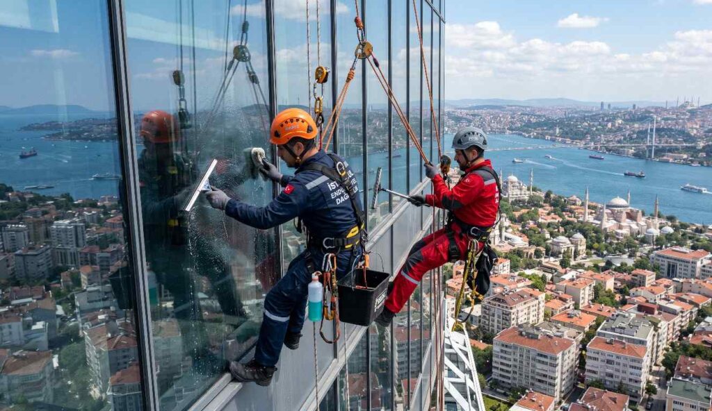 Saf su teknolojisi ile dış cephe temizliği çalışmaları