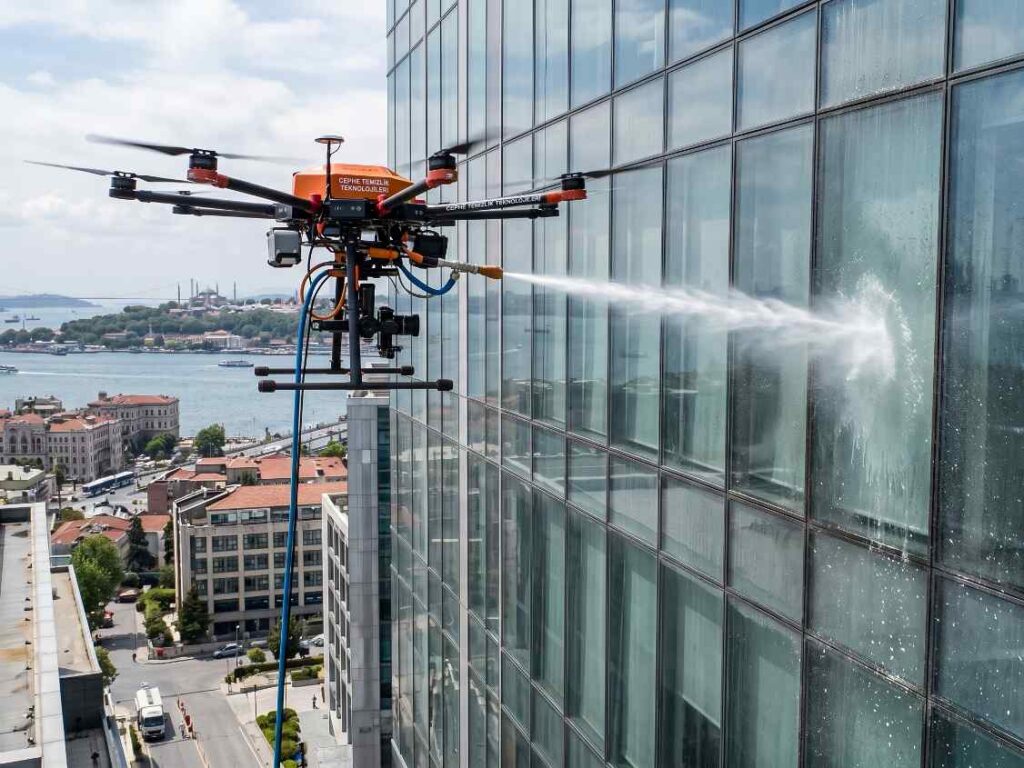 Drone ile dış cephe temizliği