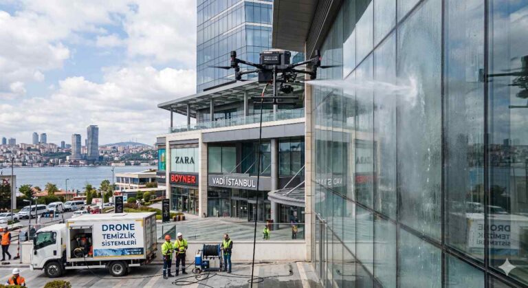 Drone ile temizlikte saf su kullanımı