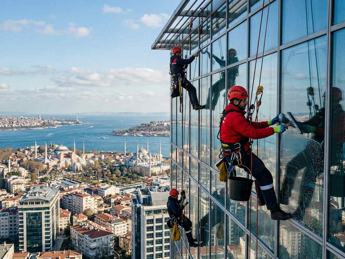 Endüstriyel dağcılık ile Florya dış cephe temizliği