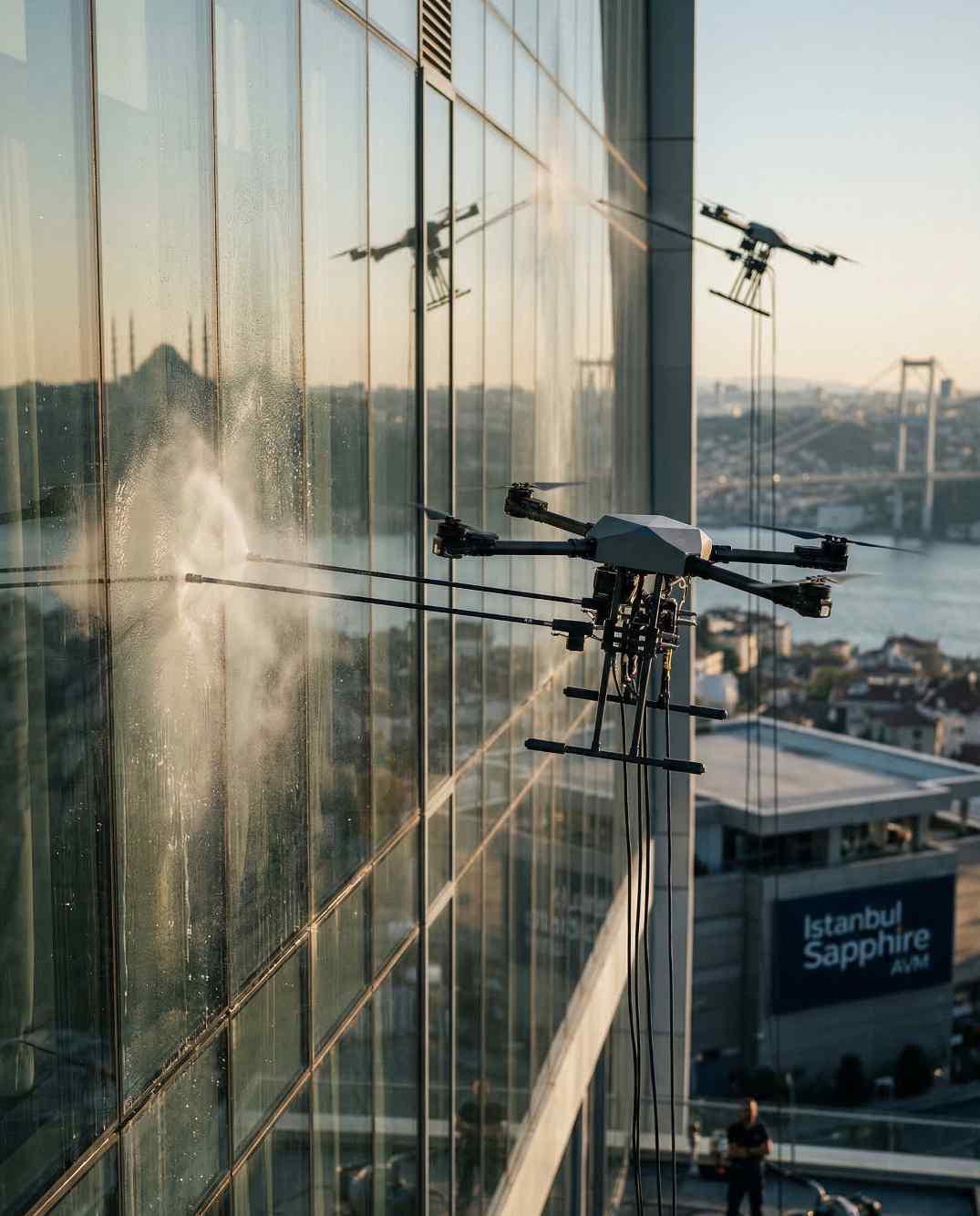 Drone ile bina yıkama