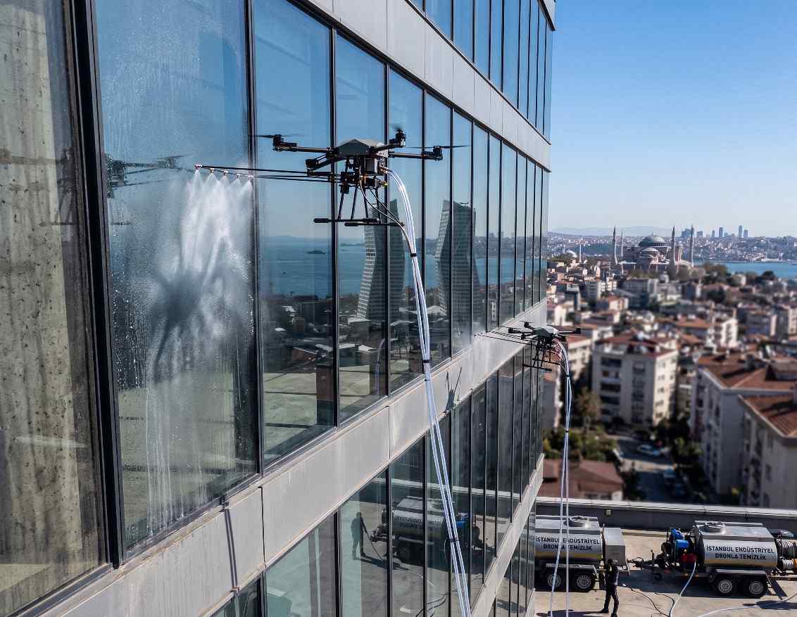 Drone ile Gaziosmanpaşa dış cephe yıkama hizmetleri