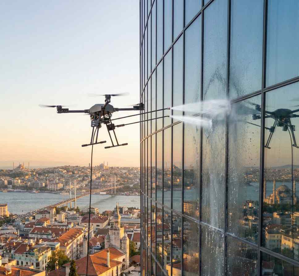 Profesyonel drone ile Şile dış cephe cam temizliği hizmetleri