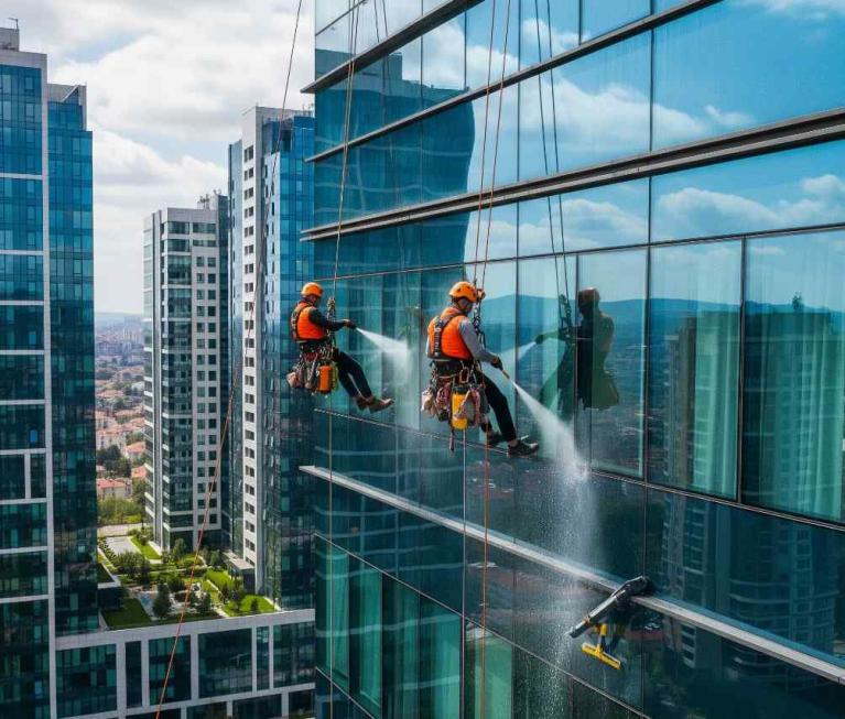 Endüstriyel dağcılık ile Bahçeşehir dış cephe temizliği