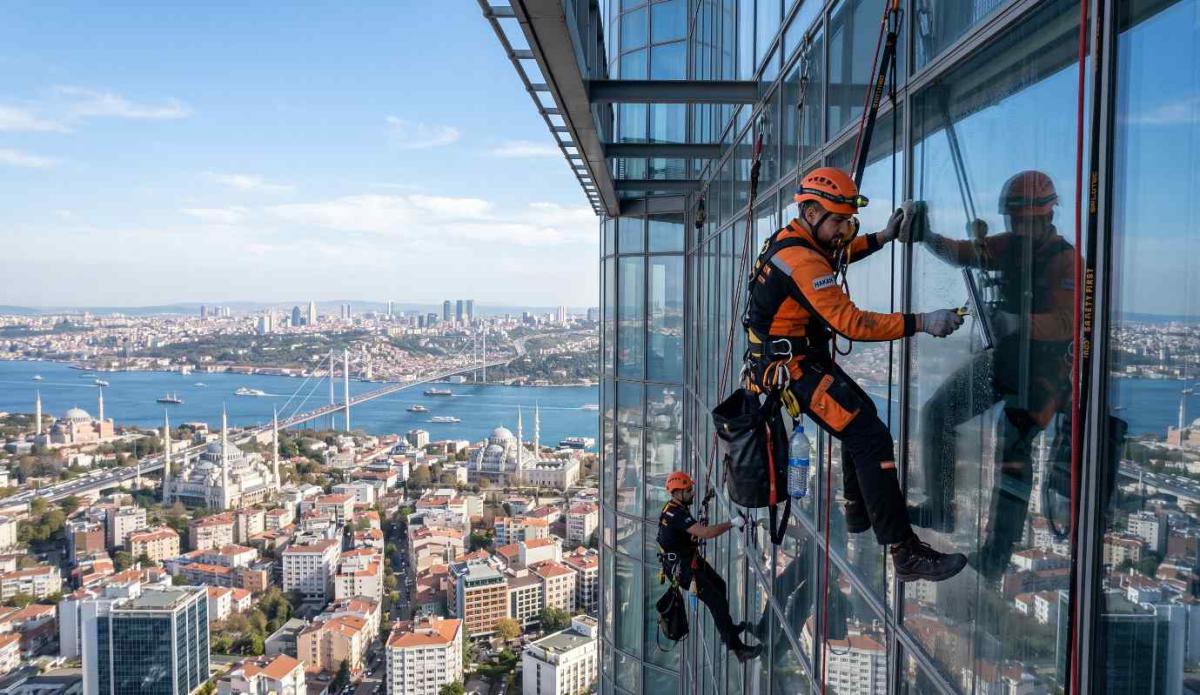 İple erişimle Gaziosmanpaşa dış cephe cam temizliği hizmetleri