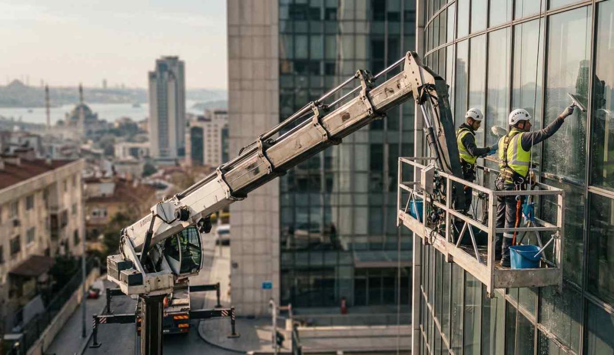 Sepetli platform ile dış cephe temizliği hizmetleri