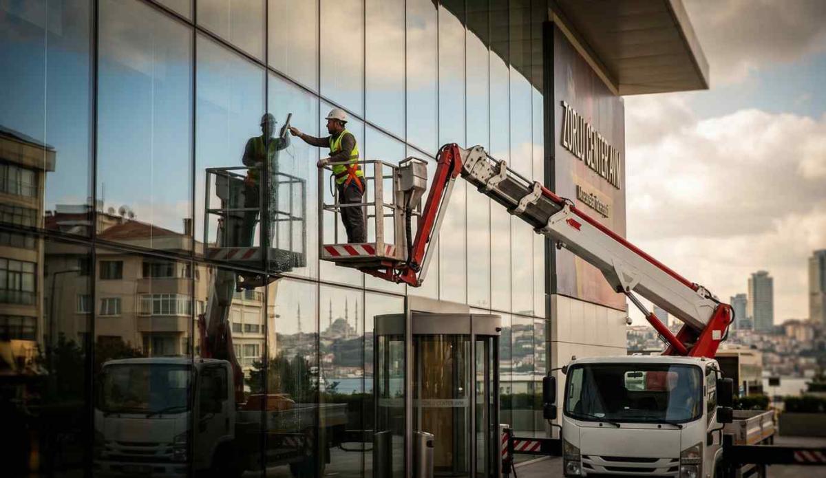 Sepetli platforma dış cephe cam temizliği hizmetleri