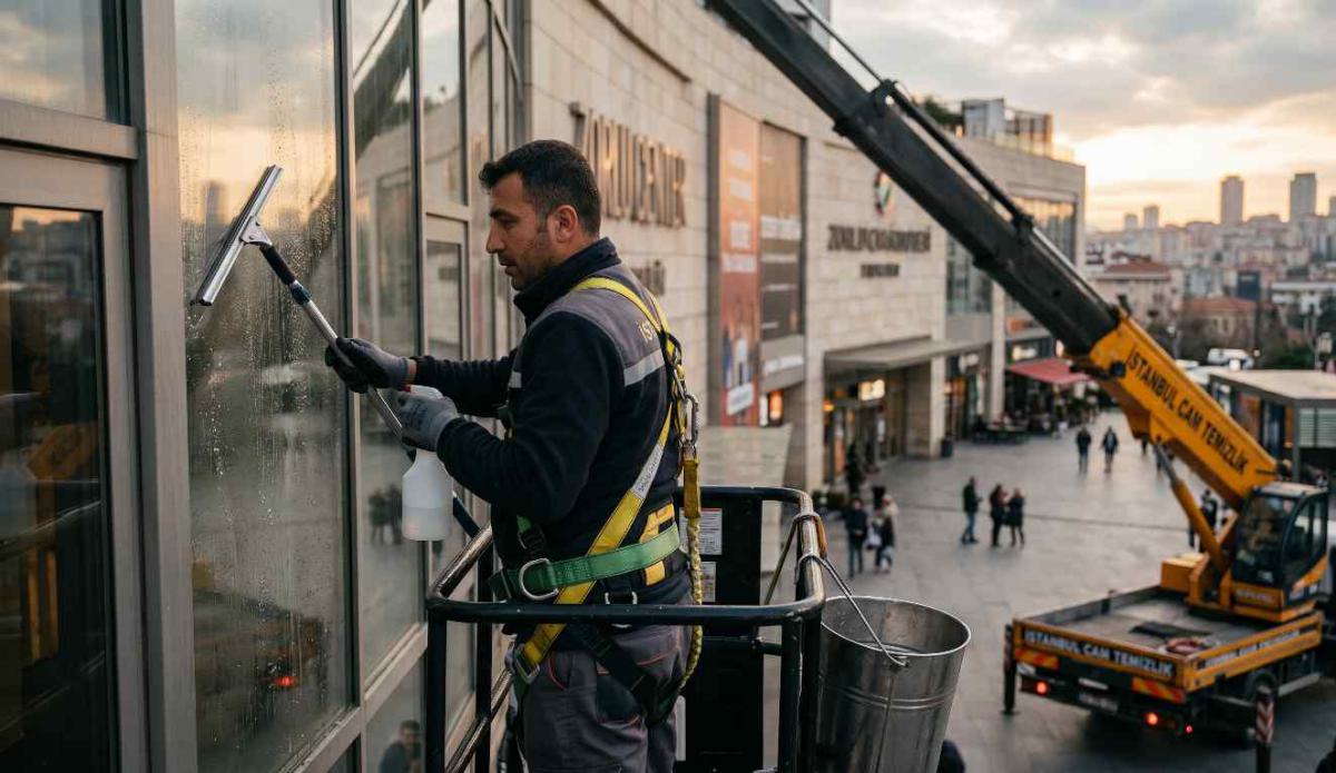 Sepetli vinç ile Sancaktepe dış cephe temizliği uygulaması