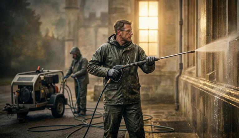 Yüksek basınçlı cephe cam temizlik çalışmaları